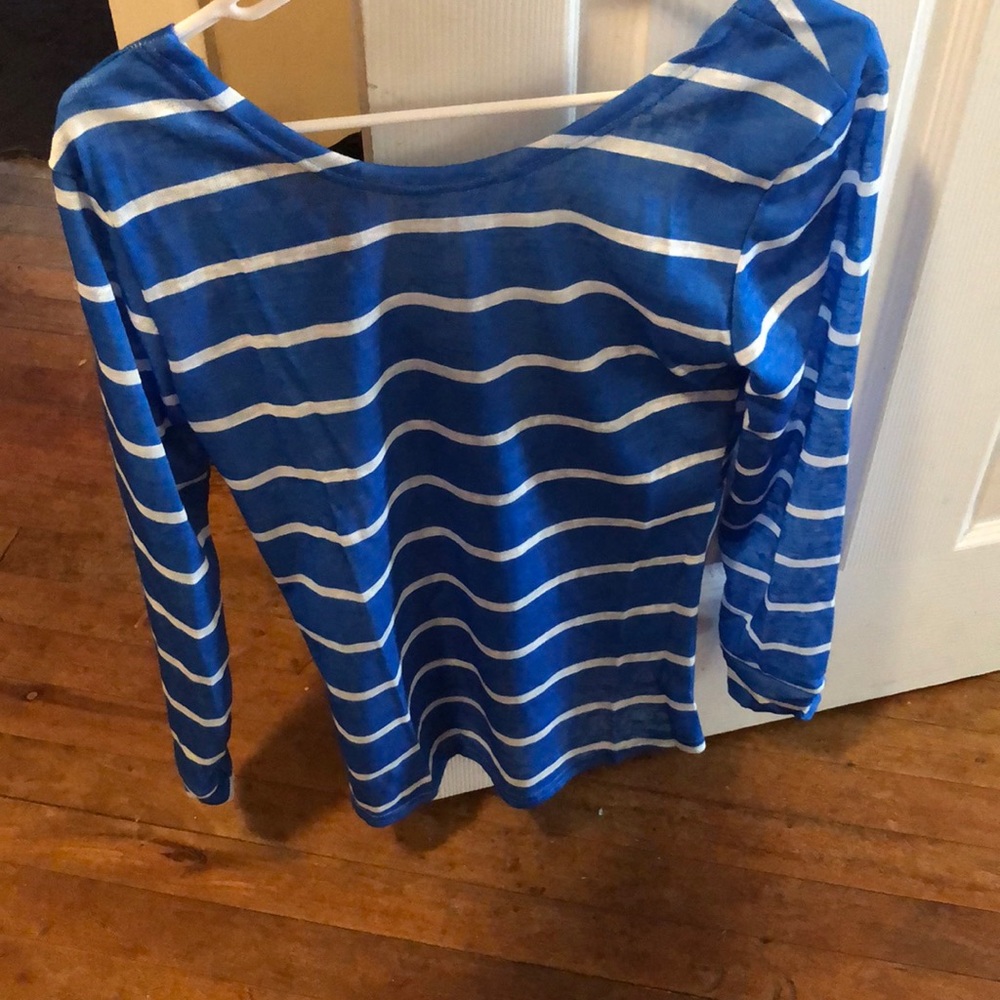 Blue and white striped thin sweater